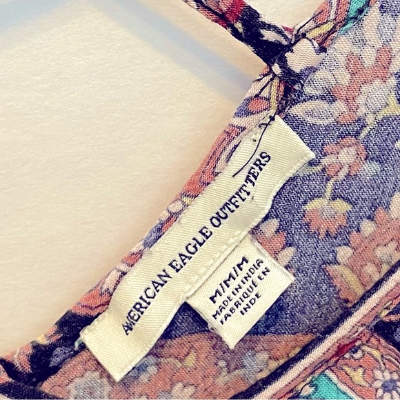 American Eagle Outfitters Multicolor Paisley Boho Maxi Dress Sz M - Picture 3 of 10